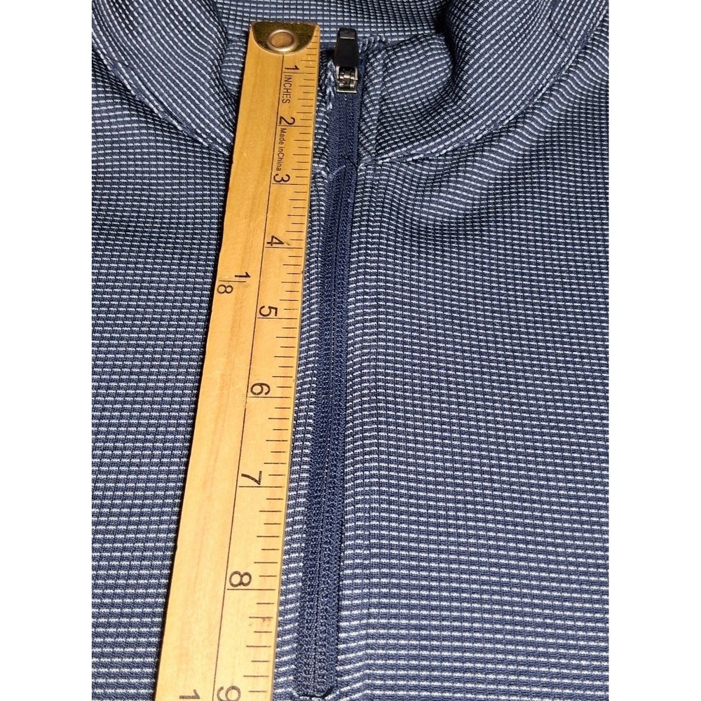 Ben Hogan Performance Mens XL Quarter Zip Pullover Navy Blue White Micro Stripe - Picture 11 of 15